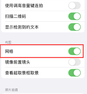 都兰苹果手机维修网点分享iPhone如何开启九宫格构图功能